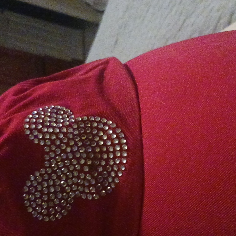 Red Rhinestone Embellished Cap - Picture 2 of 2